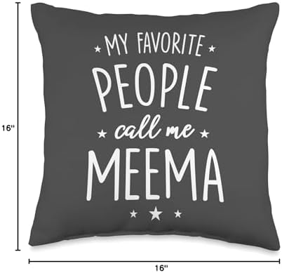 Meema Gift: My Favorite People Call Me Meema Throw Pillow - Image 4