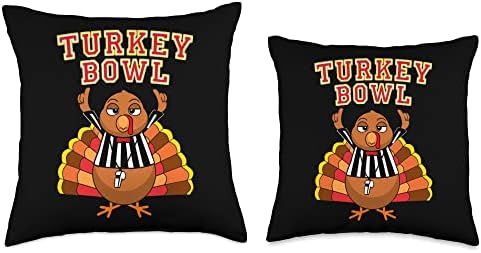 Football Turkey Bowl Annual Family Thanksgiving Game Referee Throw Pillow - Image 3