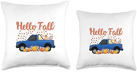 Funny Hello Fall Pumpkin Thanksgiving Day Throw Pillow - Image 3
