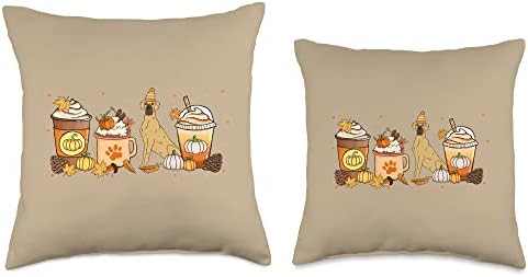 Great Dane Coffee Pumpkin Spice Dog Lovers Fall Thanksgiving Throw Pillow - Image 3