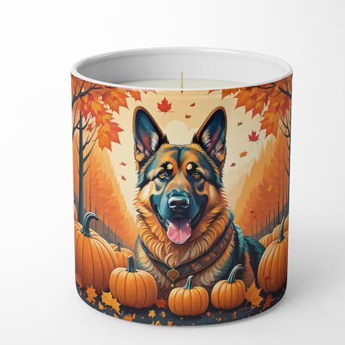 Caroline's Treasures DAC1048CDL German Shepherd Fall Decorative Soy Candle Nature Soy Wax Essential Oil Home Decor Ideal for Bedroom Kitchen Bath Office Gift, 10 oz - Image 4