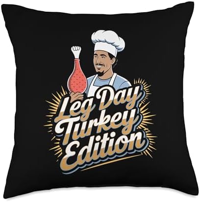 Turkey Legs: Leg Day Turkey Edition Throw Pillow by Unknown
