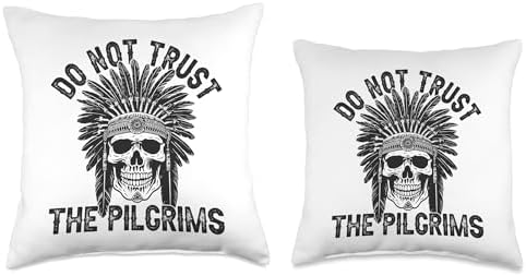Native American Heritage Store Native American Indian Do Not Trust The Pilgrims Throw Pillow, 18x18, Multicolor - Image 3