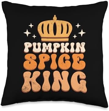 Hello Fall Autumn Pumpkin Spice King Thanksgiving Pumpkin Spice King Squad for Latte Lover Autumn Team Throw Pillow, 16x16, Multicolor by Unknown