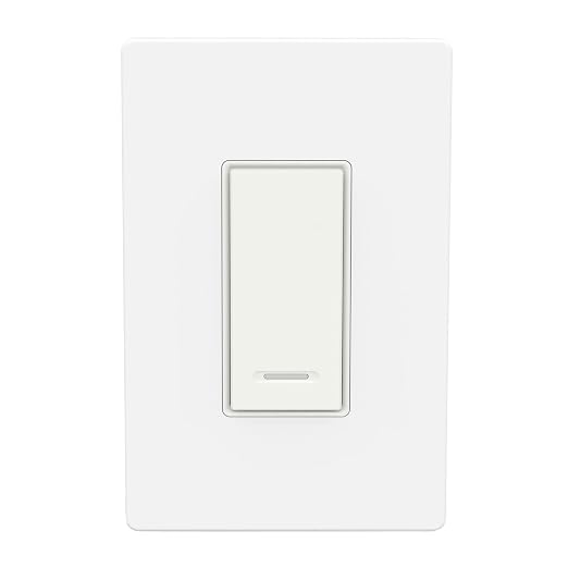 BN-LINK WiFi Smart in-Wall Light Switch, No Hub Required with Timer Function, White, Compatible with Alexa and Google Assistant, Neutral Wire Needed, 2.4 Ghz Network Only