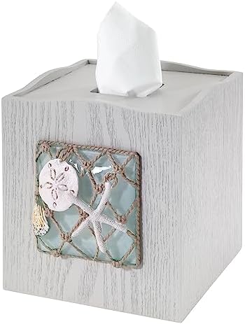 Avanti Linens - Tissue Box Cover, Coastal Home Decor, Seaglass