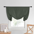 NICETOWN Thermal Insulated Blackout Curtain Tie Up Shade for Small Window Short Balloon Shade, Thermal InsulatedWindow Valances for Classroom Office Decor, W52 X L45, 1 Piece, Dark Mallard by NICETOWN