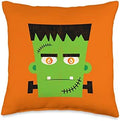 Comic Vintage Creepy Halloween Tfuel Crypto Frankenstein Throw Pillow