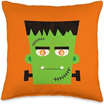 Comic Vintage Creepy Halloween Tfuel Crypto Frankenstein Throw Pillow
