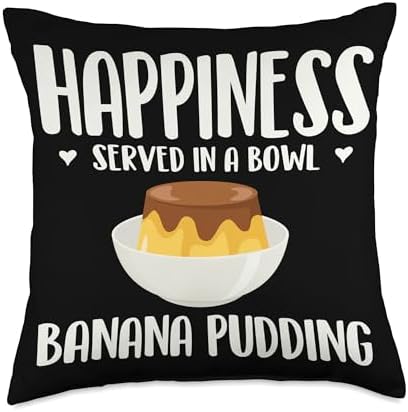 Thanksgiving - Banana Pudding Puding Lover Designs Dessert Banana Cream Pudding Lover Throw Pillow, 18x18, Multicolor by Unknown