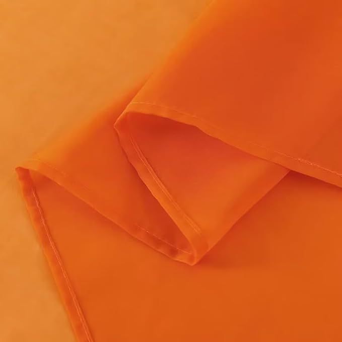 SpaceDresser Basic Rod Pocket Sheer Voile Window Curtain Panels Orange 2 Panels 52 Width 54 Inch Long for Kitchen Bedroom Children Living Room Yard(Orange,52 W x 54 L)
