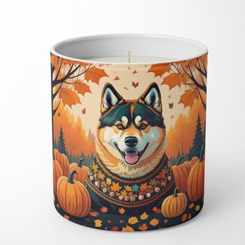 Caroline's Treasures DAC1005CDL Akita Fall Decorative Soy Candle Nature Soy Wax Essential Oil Home Decor Ideal for Bedroom Kitchen Bath Office Gift, 10 oz - Image 4