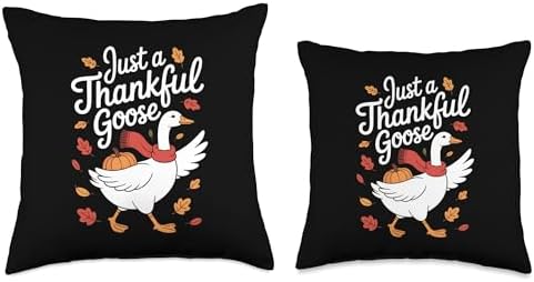 Thanksgiving Just a Thankful Goose Fall Harvest Pumpkin Pie Throw Pillow - Image 3