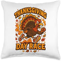 Thanksgiving Day Turkey Trot Cool Retro Arcade Vintage Style Throw Pillow by Unknown