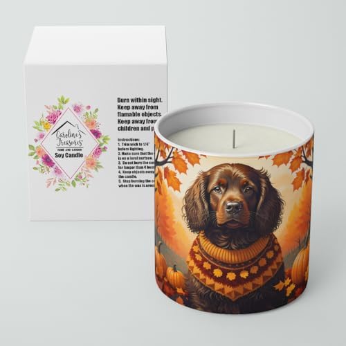 Caroline's Treasures DAC1027CDL Boykin Spaniel Fall Decorative Soy Candle Nature Soy Wax Essential Oil Home Decor Ideal for Bedroom Kitchen Bath Office Gift, 10 oz - Image 2