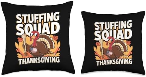 Thanksgiving Turkey Stuffing Squad Thanksgiving Turkey Throw Pillow - Image 3