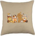 Cavalier Dog Coffee Lovers Pumpkin Spice Fall Thanksgiving Throw Pillow by Unknown