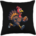 Thanksgiving Football Player Thanksgiving Football Turkey Throw Pillow by Unknown