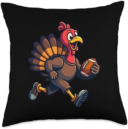 Thanksgiving Football Player Thanksgiving Football Turkey Throw Pillow by Unknown