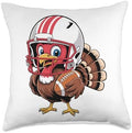 Retro Thanksgiving Turkey Football Toddler Boys Kids Throw Pillow by Unknown