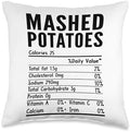 Mashed Potatoes Nutrition Facts Thanksgiving Family Matching Throw Pillow by Unknown