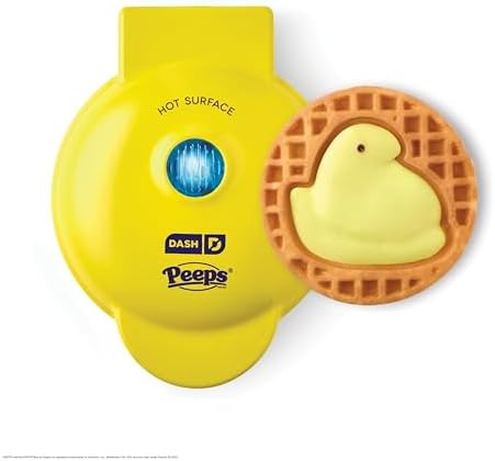 Dash & PEEPS Chick Mini Waffle Maker, Nonstick Cooking Surface, Yellow by Dash