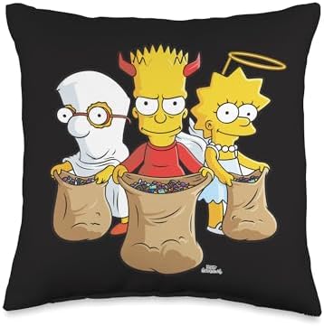 The Simpsons Trick or Treat Treehouse of Horror Halloween Throw Pillow
