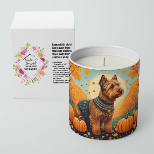 Caroline's Treasures DAC1079CDL Welsh Terrier Fall Decorative Soy Candle Nature Soy Wax Essential Oil Home Decor Ideal for Bedroom Kitchen Bath Office Gift, 10 oz - Image 2