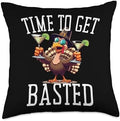 Time To Get Basted Funny Martini Thanksgiving Turkey Gift Throw Pillow by Unknown