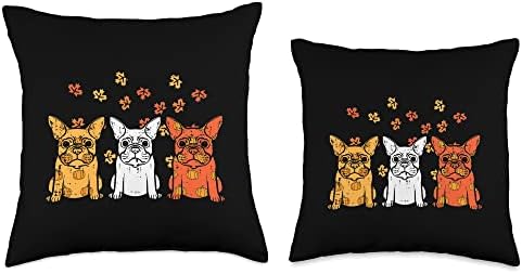 Thanksgiving French Bulldog Fall Frenchie Dog Men Women Kids Throw Pillow - Image 3