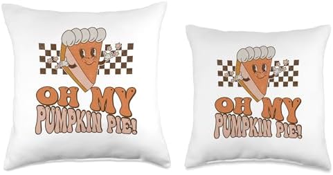 Oh My Pumpkin Pie Funny Thanksgiving Cute Pumpkin Pie Throw Pillow - Image 3