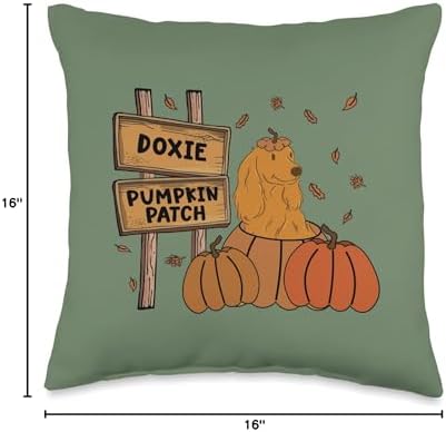 Dachshund Pumpkin Patch Dog Lovers Thanksgiving Halloween Throw Pillow - Image 4