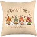 Thanksgiving, autumn fall funny gnomes, Harvest Festival Throw Pillow by Unknown