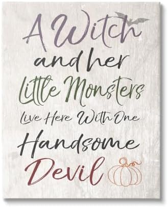 'A Witch, Little Monsters, and a Handsome Devil'| Canvas Art