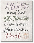 'A Witch, Little Monsters, and a Handsome Devil'| Canvas Art