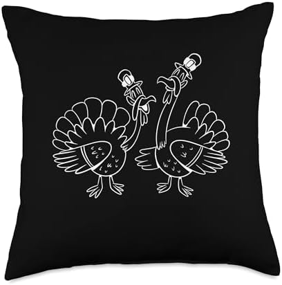 Thanksgiving Funny - Laughing Turkeys Throw Pillow by Unknown
