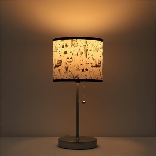 Idea Nuova Table Lamp for Kids, Stick Lamp with Printed Shade & Pull Chain, Bedroom or Nursery Nightstand Lighting,Nightmare Before Christmas