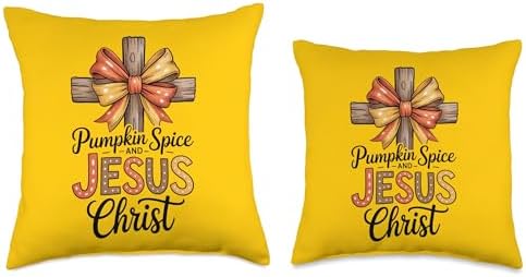 Pumpkin Spice Jesus Christ - Christian Faith Thanksgiving Throw Pillow - Image 3