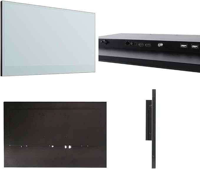 Soulaca 22 inches Smart Mirror TV for Bathroom, Android System Waterproof Wall-Mounted Vanity Mirror Display with Built-in WiFi & Bluetooth ATSC Tuner 12V DC Power