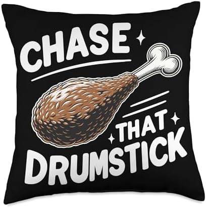 Gear for Turkey Trot Enthusiasts & Runners Chase That Drumstick-Turkey Trot Running Thanksgiving Throw Pillow, 18x18, Multicolor by Unknown