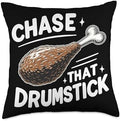 Gear for Turkey Trot Enthusiasts & Runners Chase That Drumstick-Turkey Trot Running Thanksgiving Throw Pillow, 18x18, Multicolor by Unknown
