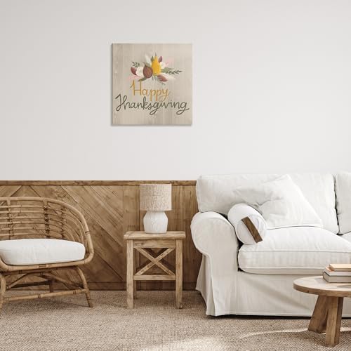 Stupell Industries Happy Thanksgiving Rustic, 24 x 24 Inch Canvas Wall Art - Image 3