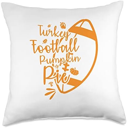 Thanksgiving Turkey Football Pumpkin Pie Throw Pillow by Unknown