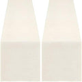 White Table Runners 2 Packs 13x108 Inch Burlap Linen Boho Table Runner by B-COOL