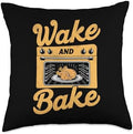 Wake Bake Turkey Feast Thanksgiving Dinner Chef Meal Throw Pillow by Unknown