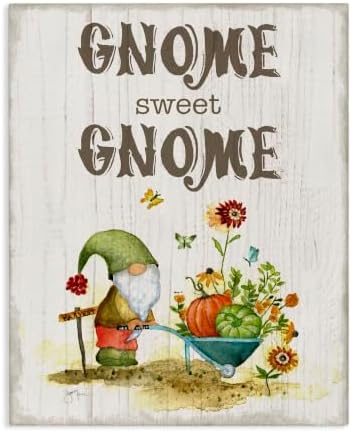 Stupell Industries Sweet Gnome Floral Harvest, 24 x 30 Inch Canvas Wall Art by StupellIndustries