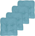 Sweet Home Collection Chair Cushion Crushed Memory Foam Pads Premium Slip Non Skid Microdot Rubber Back Tufted 16" x 16" x 3.25" Thick Seat Cover, 4 Pack, Teal by SweetHomeCollection