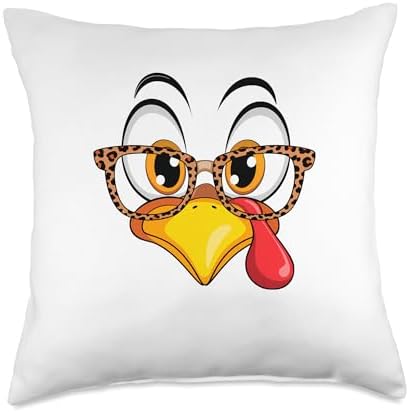 Thanksgiving Turkey Face | Cute Fall Celebration Art Throw Pillow by Unknown