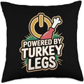 Turkey Legs: Powered By Turkey Legs Throw Pillow by Unknown