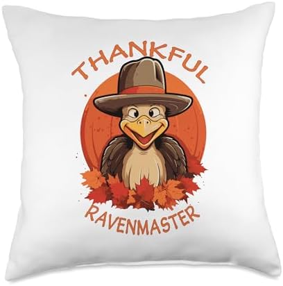 RAVENMASTER Gifts Ravenmaster Funny Thanksgiving Turkey & Fall Throw Pillow, 18x18, Multicolor by Unknown